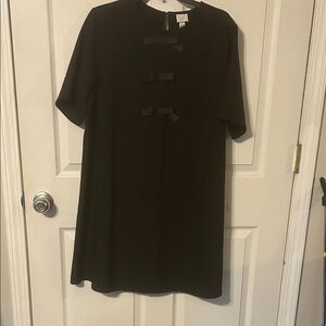 A New Day Black Mini Dress with Bow Accents